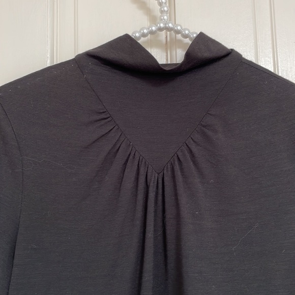 TORY BURCH - BLACK LIGHTWOOL TOP - Picture 4 of 9